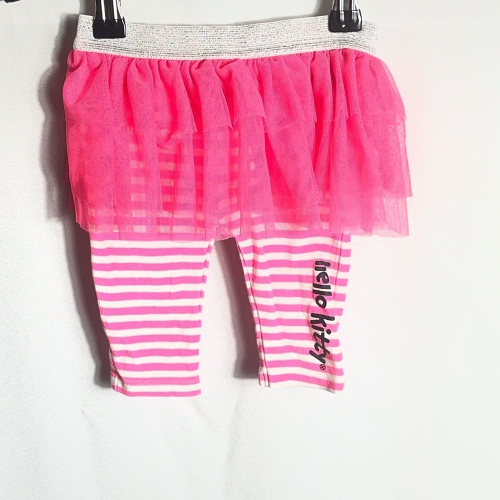 Hello Kitty Baby Girl Pink Tutu Skirt Leggings Striped Size 3–6 Months